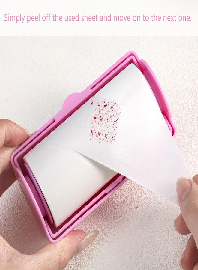 Furtherpretty Nail Stamper Sticky Cleaner Roll with Case, Adhesive Paper Stickers for Stamping Gel Polish Removal, Lint Roll Cleaning Sheets, Nail Stamper Accessories Manicure Salon Supplies (Pink) - Image 4